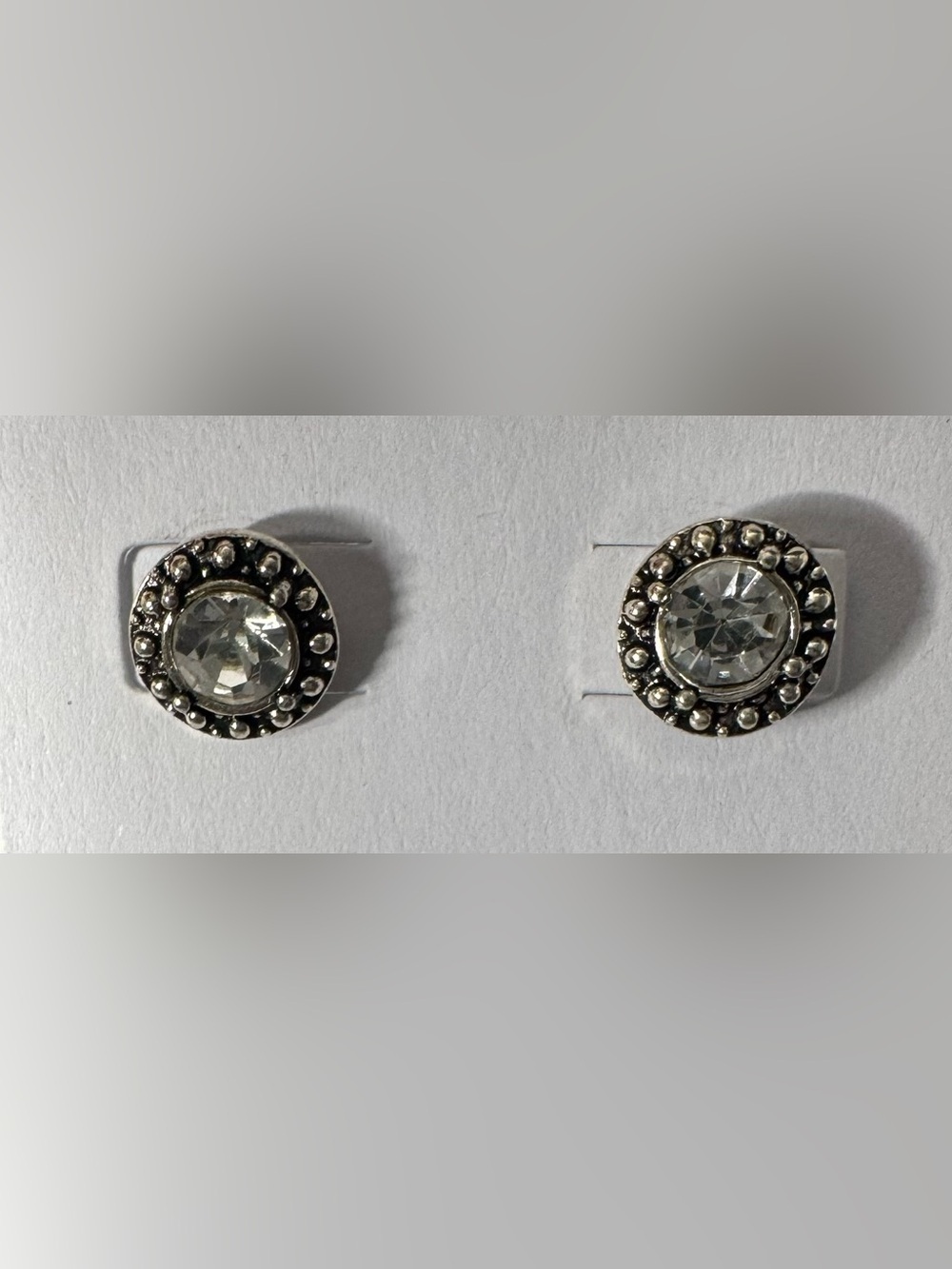 Clear Crystal Halo Stud Earrings - Women Jewelry vintage style chic